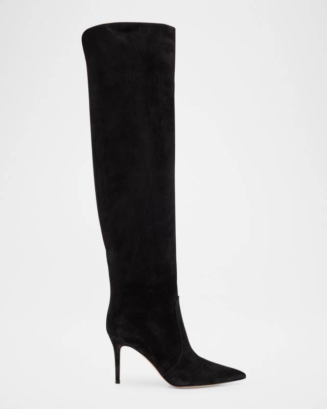 Hansen Suede Pointed-Toe Knee Boots